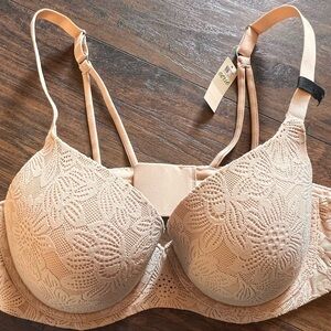 Aerie Sunnie Bloom Lace Demi Push Up Bra- 40C Cream